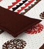 White Traditional print 144 TC Cotton King Size  Bedsheet With 2 Pillow Cover