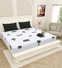 Blue Traditional print 144 TC Cotton King Size  Bedsheet With 2 Pillow Cover