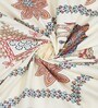 White And Blue Floral 144 TC Cotton King Size  Bedsheet With 2 Pillow Cover