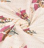 Cream Floral 144 TC Cotton King Size  Bedsheet With 2 Pillow Cover