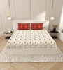 Red Traditional print 144 TC Cotton King Size  Bedsheet With 2 Pillow Cover
