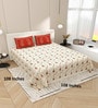 Red Traditional print 144 TC Cotton King Size  Bedsheet With 2 Pillow Cover
