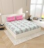 Blue Traditional print 144 TC Cotton King Size  Bedsheet With 2 Pillow Cover