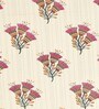 Cream Floral 144 TC Cotton King Size  Bedsheet With 2 Pillow Cover