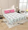 Blue Traditional print 144 TC Cotton King Size  Bedsheet With 2 Pillow Cover