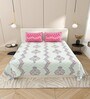 Blue Traditional print 144 TC Cotton King Size  Bedsheet With 2 Pillow Cover