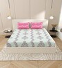 Blue Traditional print 144 TC Cotton King Size  Bedsheet With 2 Pillow Cover