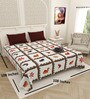 Brown Traditional print 144 TC Cotton King Size  Bedsheet With 2 Pillow Cover