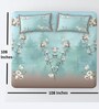 Green Floral print 144 TC Cotton King Size  Bedsheet With 2 Pillow Cover