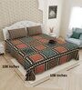 Green And Red Traditional print 144 TC Cotton King Size  Bedsheet With 2 Pillow Cover