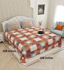 Orange Traditional print 144 TC Cotton King Size  Bedsheet With 2 Pillow Cover