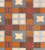Orange Traditional print 144 TC Cotton King Size  Bedsheet With 2 Pillow Cover