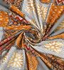 Orange Traditional print 144 TC Cotton King Size  Bedsheet With 2 Pillow Cover
