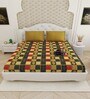 Yellow Traditional print 144 TC Cotton King Size  Bedsheet With 2 Pillow Cover