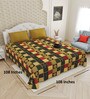 Yellow Traditional print 144 TC Cotton King Size  Bedsheet With 2 Pillow Cover