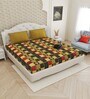 Yellow Traditional print 144 TC Cotton King Size  Bedsheet With 2 Pillow Cover