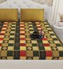 Yellow Traditional print 144 TC Cotton King Size  Bedsheet With 2 Pillow Cover