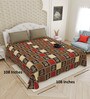 Beige Traditional print 144 TC Cotton King Size  Bedsheet With 2 Pillow Cover