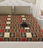 Beige Traditional print 144 TC Cotton King Size  Bedsheet With 2 Pillow Cover