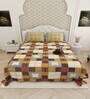 Yellow Traditional print 144 TC Cotton King Size  Bedsheet With 2 Pillow Cover