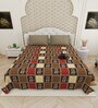 Beige Traditional print 144 TC Cotton King Size  Bedsheet With 2 Pillow Cover