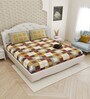 Yellow Traditional print 144 TC Cotton King Size  Bedsheet With 2 Pillow Cover