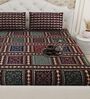 Grey Traditional print 144 TC Cotton King Size  Bedsheet With 2 Pillow Cover