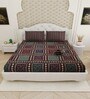Grey Traditional print 144 TC Cotton King Size  Bedsheet With 2 Pillow Cover