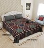 Grey Traditional print 144 TC Cotton King Size  Bedsheet With 2 Pillow Cover