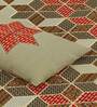 Brown And Red Traditional print 144 TC Cotton King Size  Bedsheet With 2 Pillow Cover