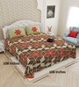 Brown And Red Traditional print 144 TC Cotton King Size  Bedsheet With 2 Pillow Cover