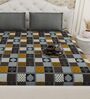 Grey Traditional print 144 TC Cotton King Size  Bedsheet With 2 Pillow Cover