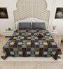 Grey Traditional print 144 TC Cotton King Size  Bedsheet With 2 Pillow Cover