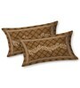Peach Block Print  144 TC Cotton King Size  Bedsheet With 2 Pillow Cover