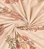 Peach Block Print  144 TC Cotton King Size  Bedsheet With 2 Pillow Cover