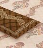 Peach Block Print  144 TC Cotton King Size  Bedsheet With 2 Pillow Cover