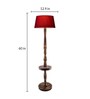 Accent Khadi Cotton Shade Shelf Floor Lamp With Wood Base