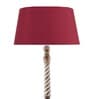 Homesake Classic Twister Antique White Finish Wooden Floor Lamp With Red Shade