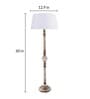 Kwan Off White Cotton Shade Club Floor Lamp With Wood Base