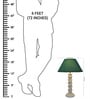 Green Fabric Shade Table Lamp with White Base