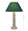 Green Fabric Shade Table Lamp with White Base