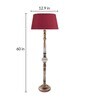 Orem Maroon Cotton Shade Club Floor Lamp With Wood Base