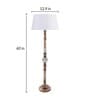 Chelsfield Off White Cotton Shade Club Floor Lamp With Wood Base
