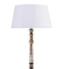 Chelsfield Off White Cotton Shade Club Floor Lamp With Wood Base