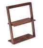 Birch Plywood Floating Book Shelf Cum Display Unit in Walnut Finish