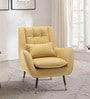 Homey Velvet Lounge Chair In Yellow Colour