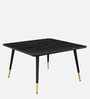 Homry Coffee Table In Black Finish With Gold Foot Caps