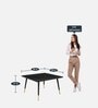 Homry Coffee Table In Black Finish With Gold Foot Caps