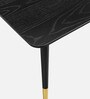 Homry Coffee Table In Black Finish With Gold Foot Caps
