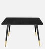 Homry Coffee Table In Black Finish With Gold Foot Caps